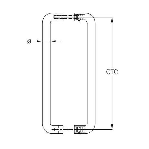 Dorma D Type Pull Door Handle 300x22mm XL-C 3002A (Set of 2 Pcs)